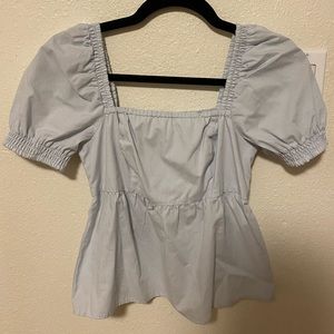 New Abercrombie Baby Blue Square Neck Baby Doll Top